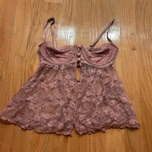 Urban Outfitters Dusty Rose Lace Camisole